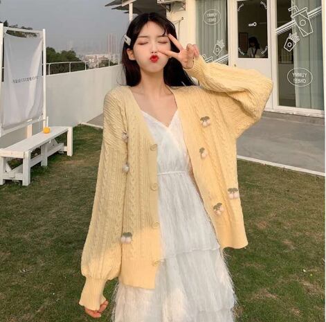 【outer】絶対欲しい!森ガールルーズカーディガン2色