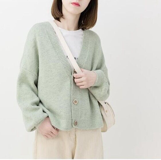 【outer】清新気質アップカジュアルカーディガンゆったり2色