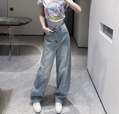 【Bottoms】キャラクター刺繍デニムパンツ T01572