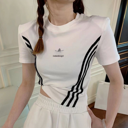 【Tops】２色展開ラウンドネックTシャツ T01570