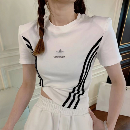 【Tops】２色展開ラウンドネックTシャツ T01570