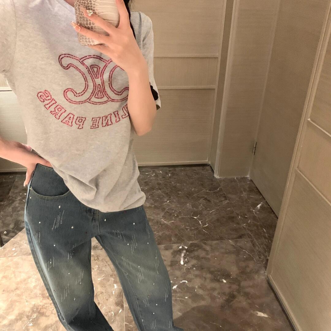【Tops】ホットダイヤモンドTシャツ T01628
