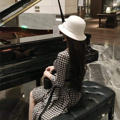 【Dress】チェック柄デートワンピース 　W14670