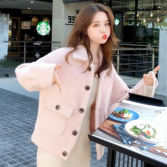 【outer】清新気質アップカジュアルカーディガン3色合わせやすい