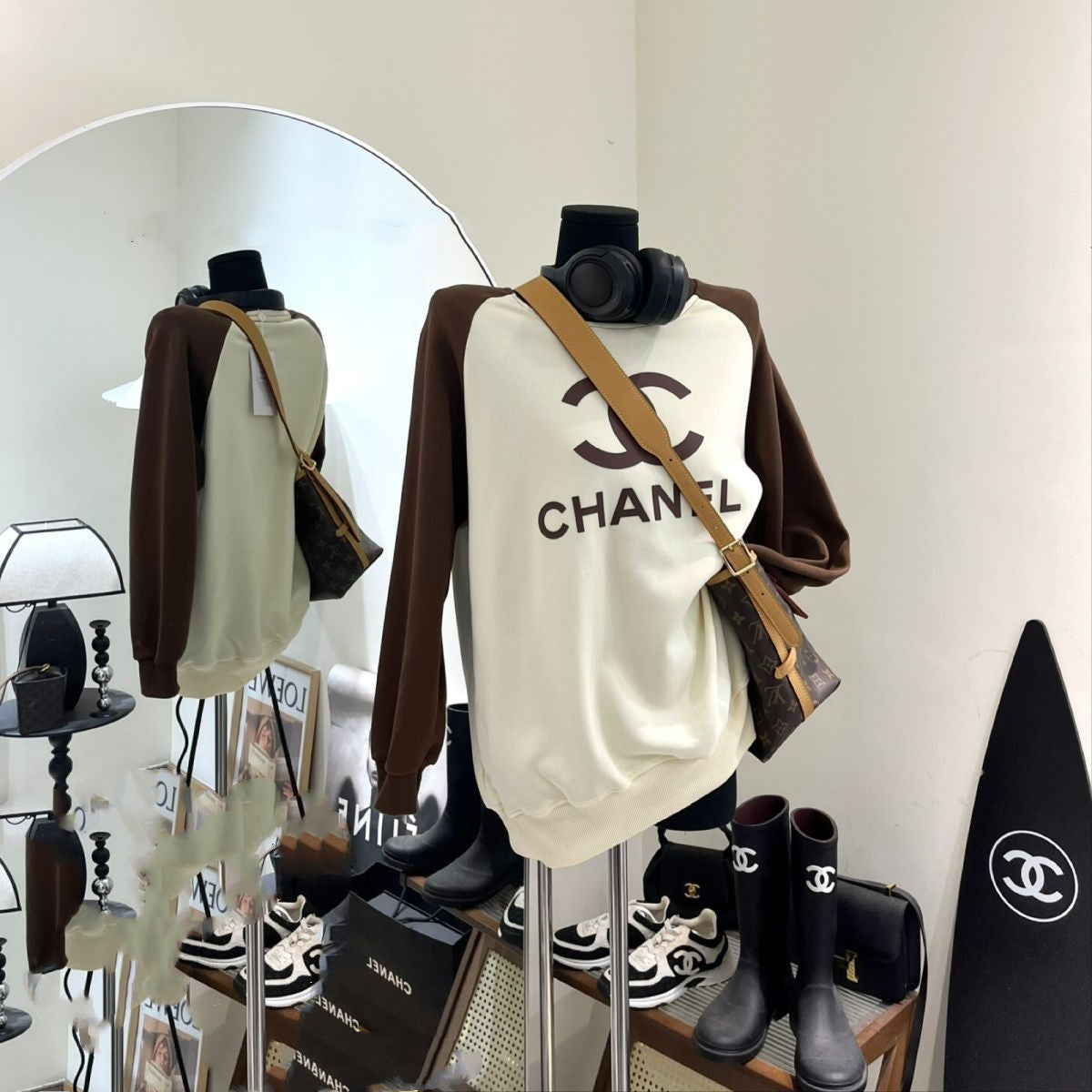 【Tops】2色展開配色プルオーバー　W14706