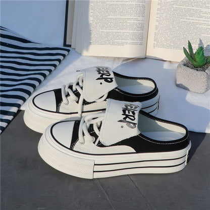 【Shoes】厚底スリッポンキャンバスシューズ T01589