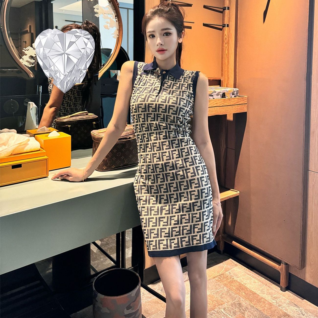 【Dress】ノースリーブワンピース T01706