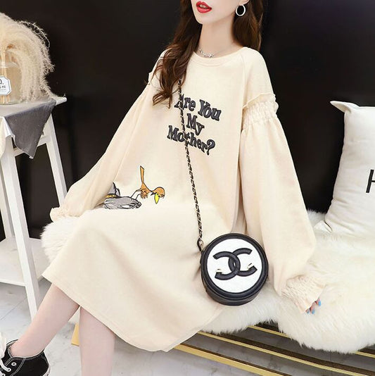 【tops】ラウンドネックカジュアルカートゥーンパーカー3色