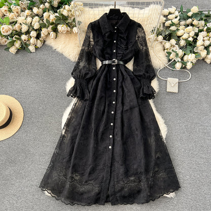 【Dress】ロング丈レースワンピース    W14440