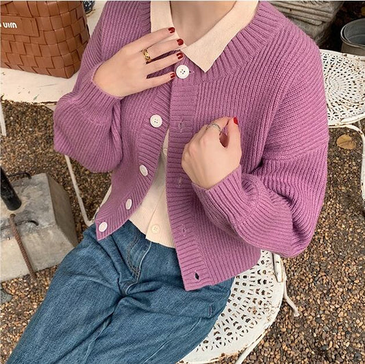 【outer】ファッションend清新！スウィートニットカーディガン4色