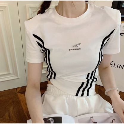 【Tops】２色展開ラウンドネックTシャツ T01570