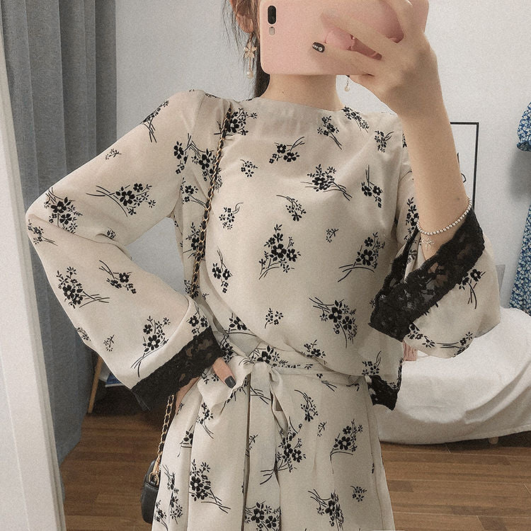 【Set】セットアップ　シャツ + スカート T01259