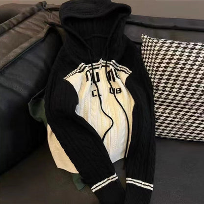【Outer】配色ニットカーディガン     W13415