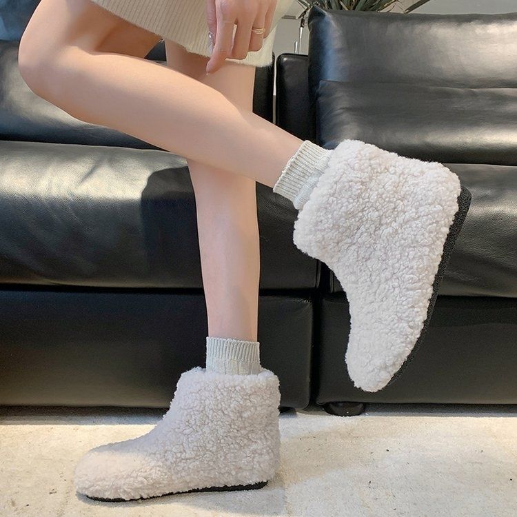 【Shoes】ラムウールブーツ4色展開　Z8337