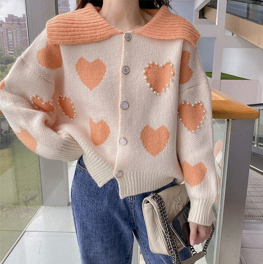 【outer】好感度UP！スウィート韓国系着心地良いカーディガン3色