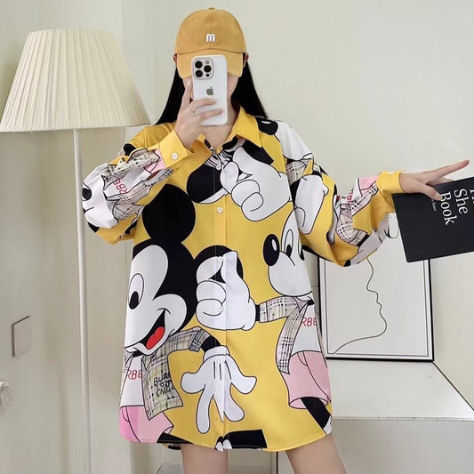 【tops】カートゥーンプリントシャツ　M21387