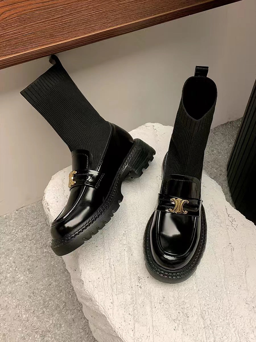 【Shoes】切り替えデザインフラットシューズ    W14200