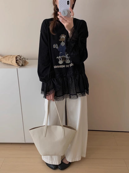 【Tops】予約通販！キャラクターレースTシャツ T01355