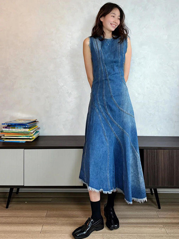 【Dress】イレギュラーデニムワンピース    W13095